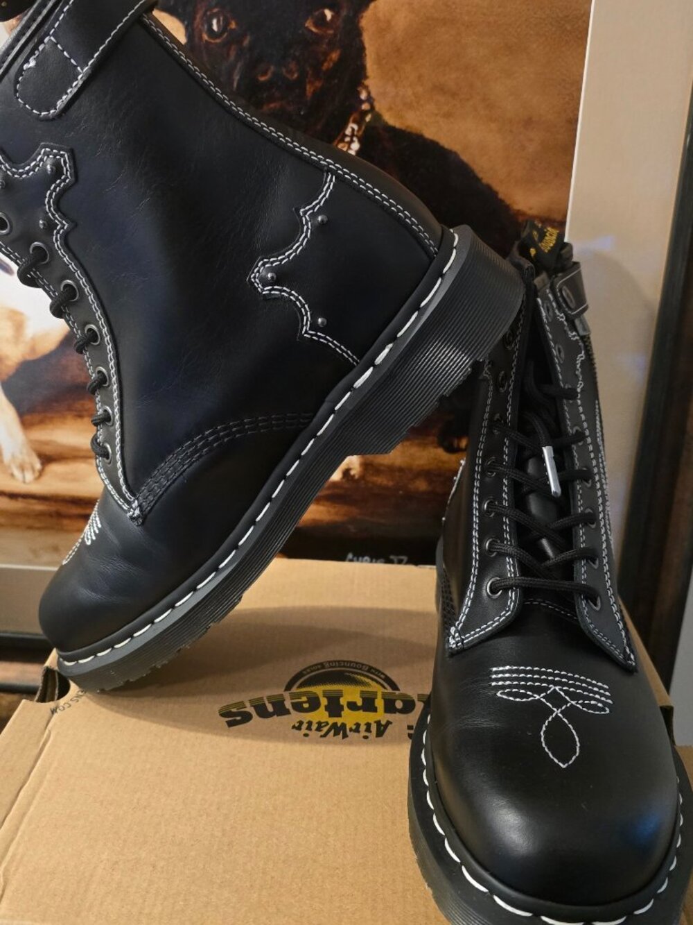 Dr. Marten 1460 Gothic Americana Wanama Black Boots Men's Size 10 US NEW RARE